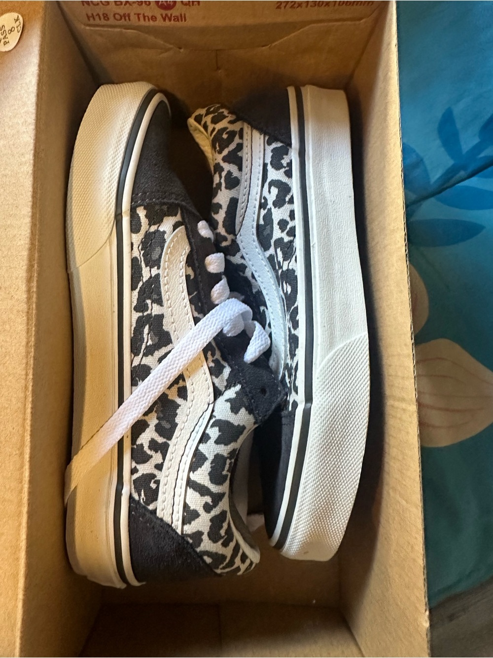 Vans old Skool Black & White Leopard Skate kids